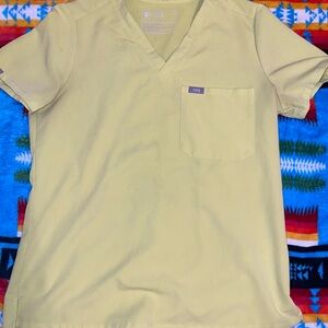 Figs neon Yellow Scrub Top